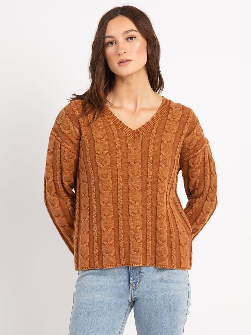 Bootlegger cropped knit sweater